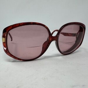 Vtg Christian Dior Oversized Butterfly Sunglasses Burgundy Marbled Frames Only